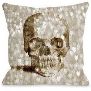 Oliver Gal 🎃 “Loving Skull” 🎃 throw pillow